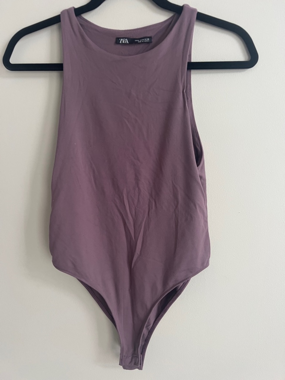 Zara Mauve Sleeveless One-Piece Bodysuit, Size M